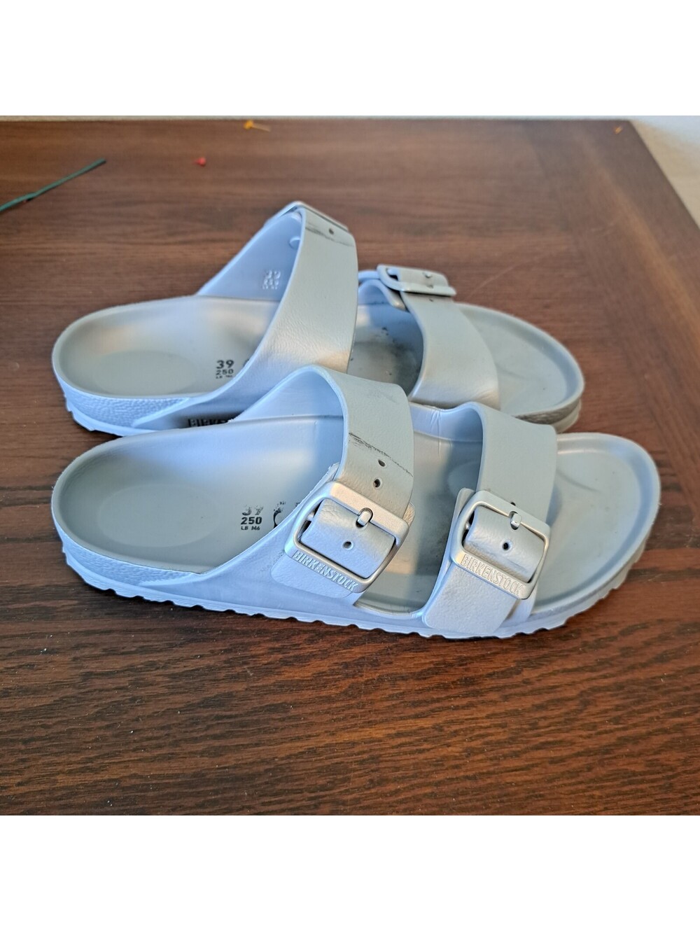 Birkenstock Arizona Classic Two-Strap White EVA Slide Sandals Size 39